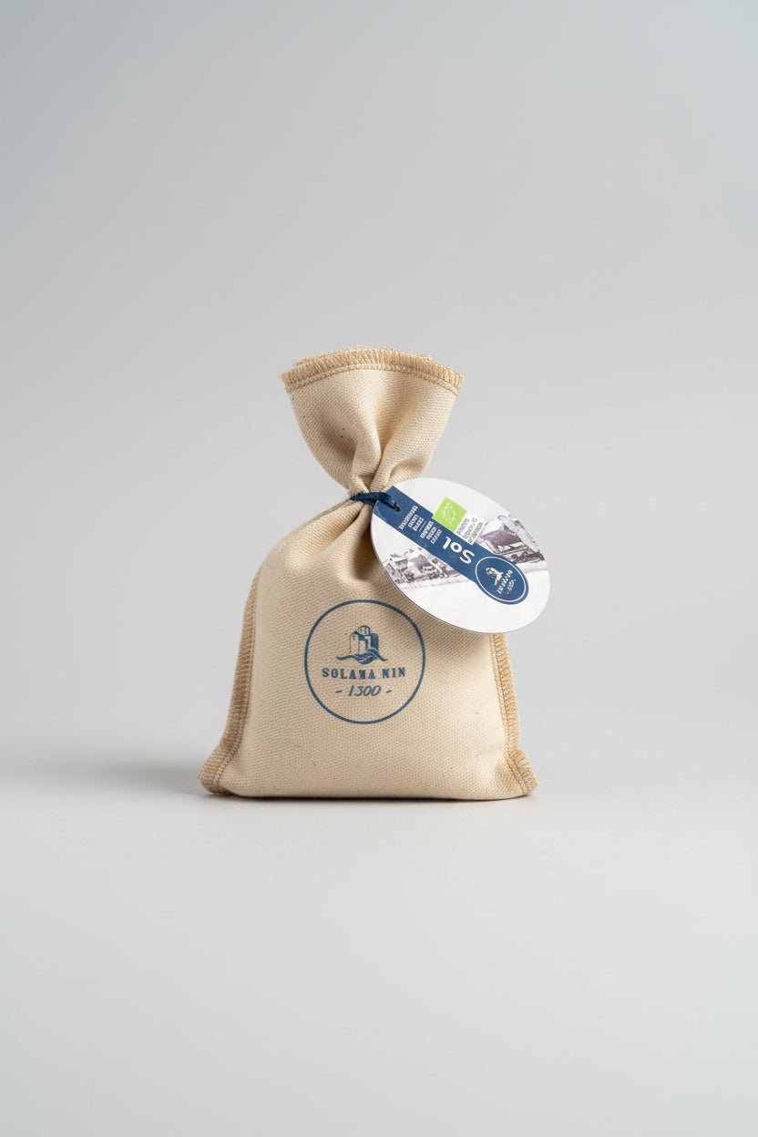 Sale marino grosso di Nin in sacchetto di juta, 250 g