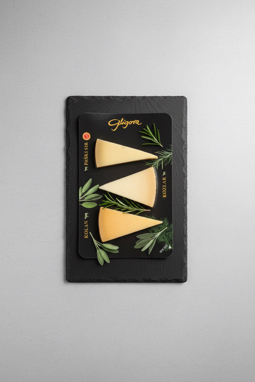 Gligora Käseplatte (Paški, Kolan, Kozlar), 100 g