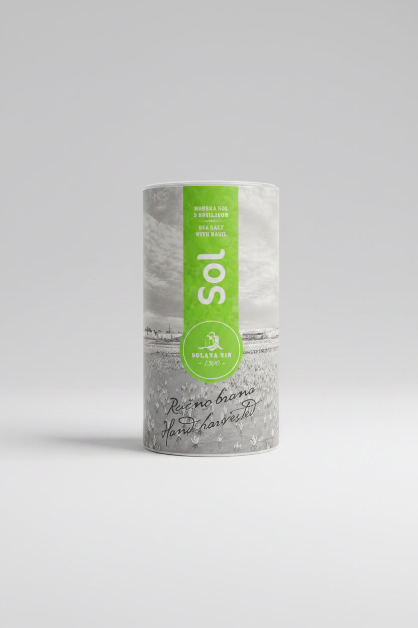 Nin Meersalz mit Basilikum im Kraftpapierbeutel, 500 g