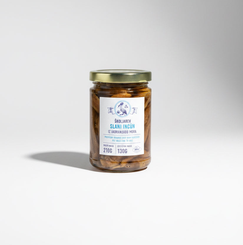 Školjarev Salted Anchovies, 210 g