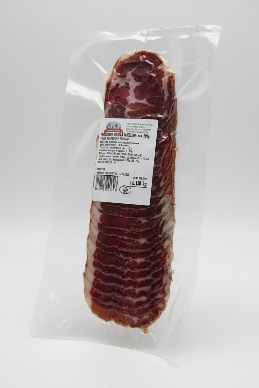 Brala Buđola — Aufschnitt (kroatischer luftgetrockneter Schweinenacken)
