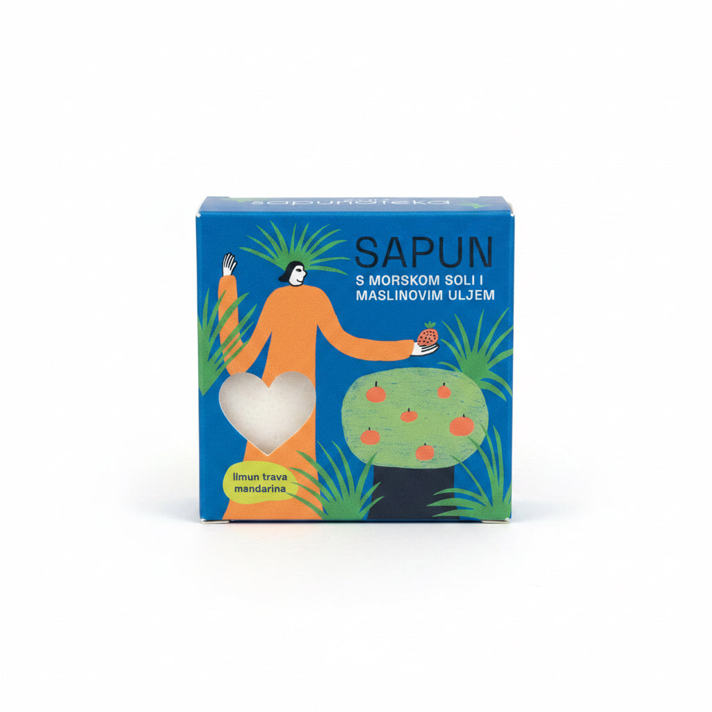 Heart-Shaped Sea Salt Soap, 125 g