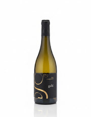 Wine bottle with a black label on a white background