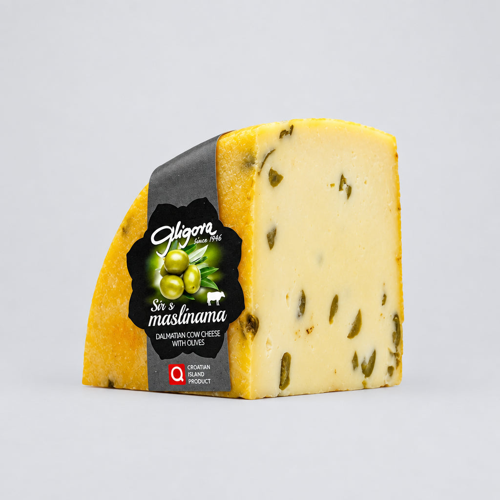 Kuhmilchkäse mit Oliven, 650 g