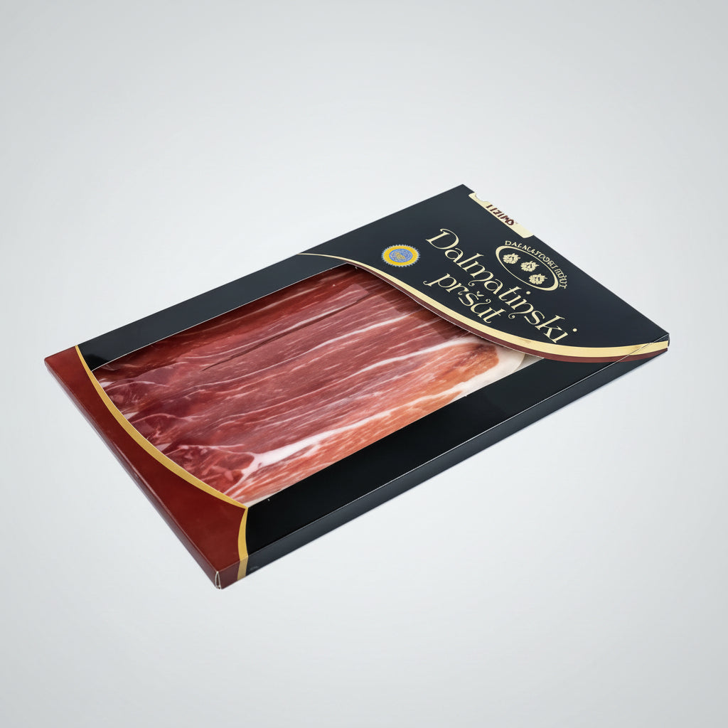 Packaged deli meat with a brand logo on a white background