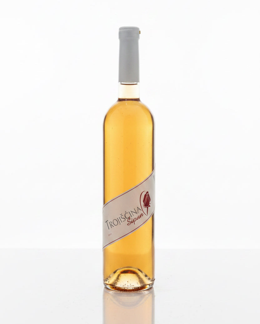 Bottle of Trois-Rivères liquor on a white background