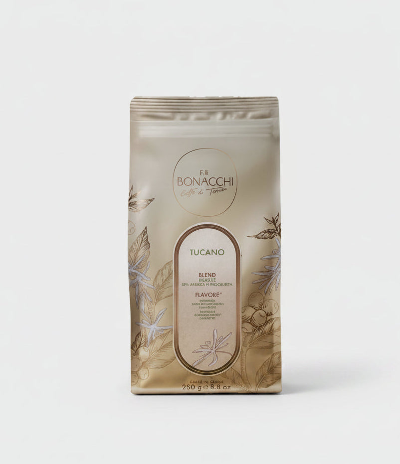 Coffee package with 'Il Bonacchi' branding on a white background