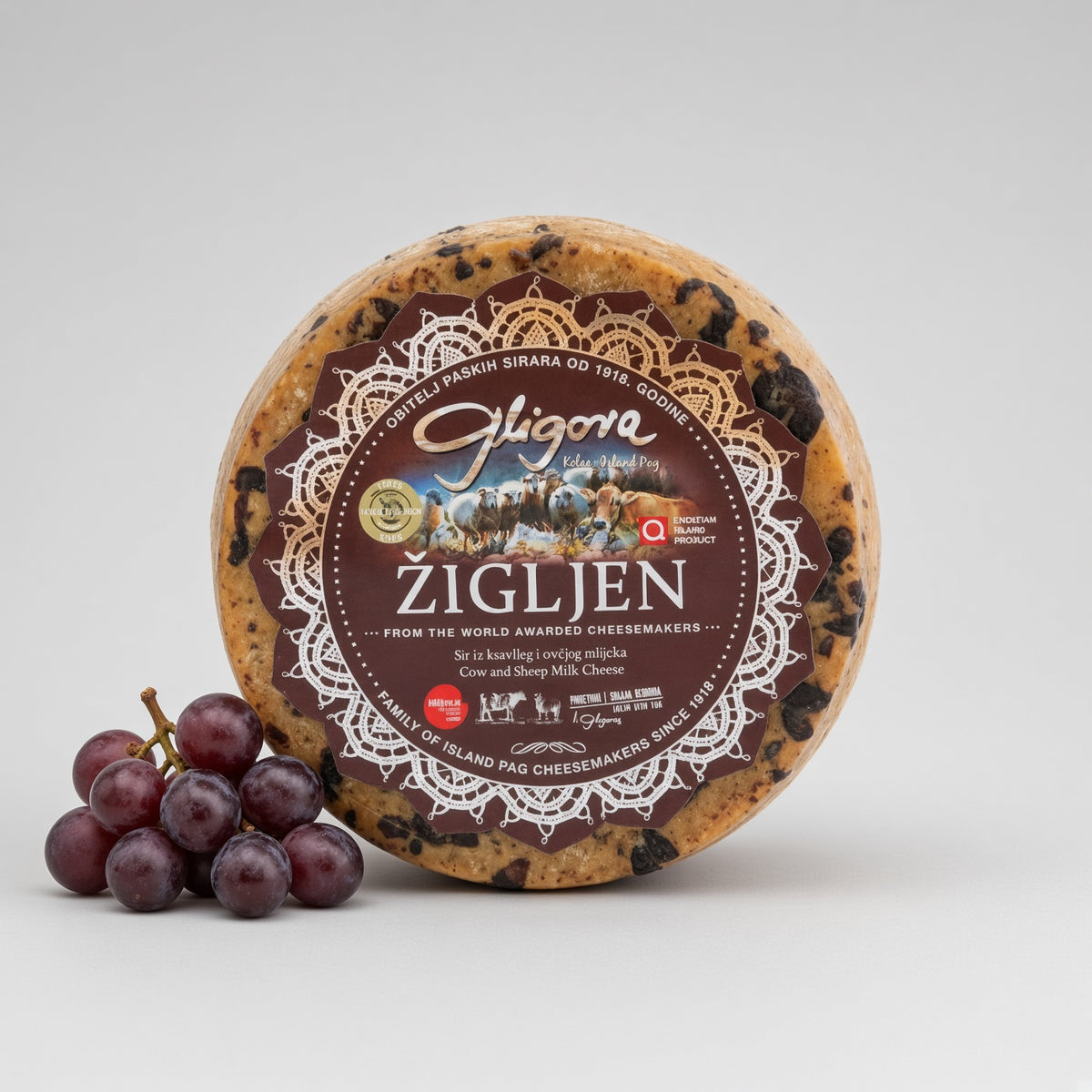 Žigljen Käse, gereift in Traubenmost