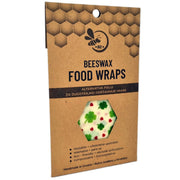Beeswax food wraps packaging with a hexagonal design on a white background