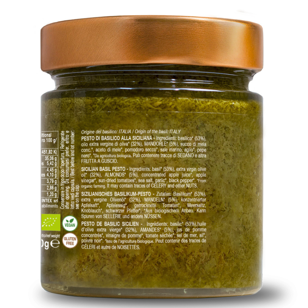 Pesto di basilico siciliano BIO, 190 g