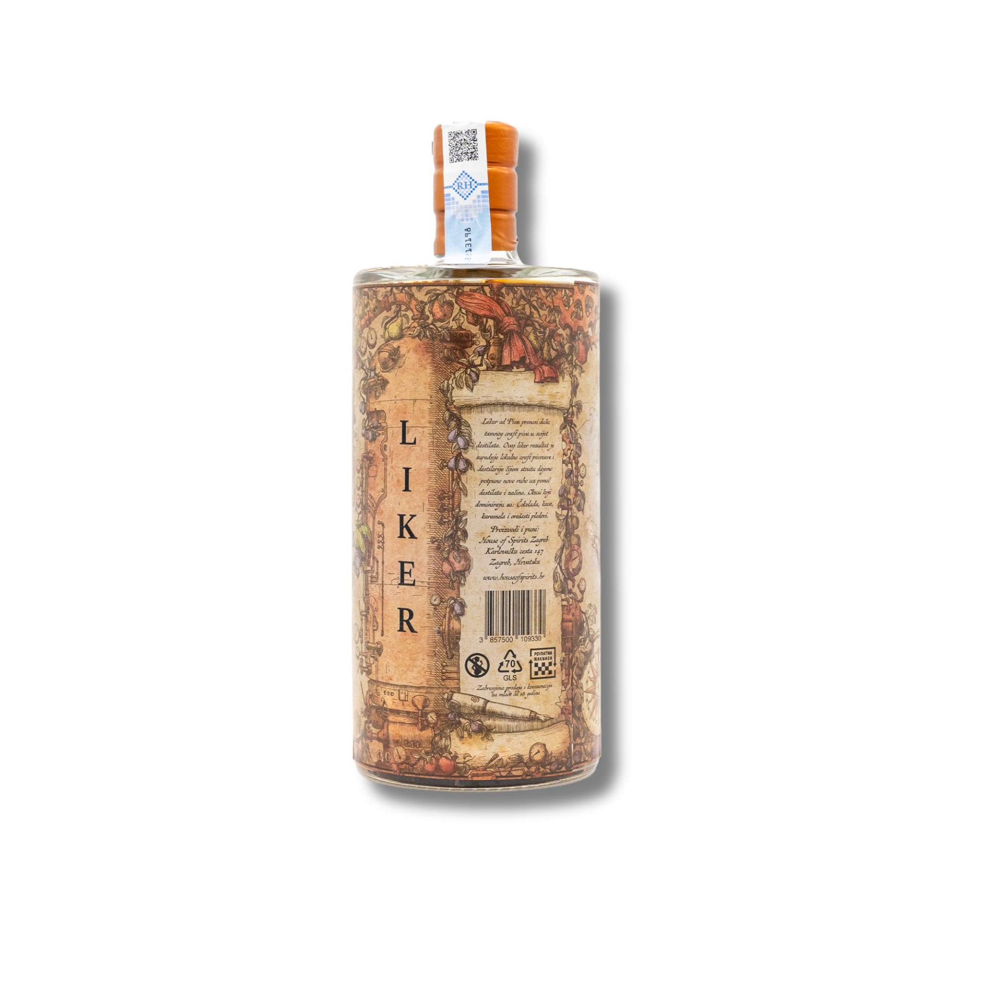 Bottle of Liker on a white background