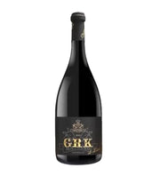 Wine bottle with a black label on a white background