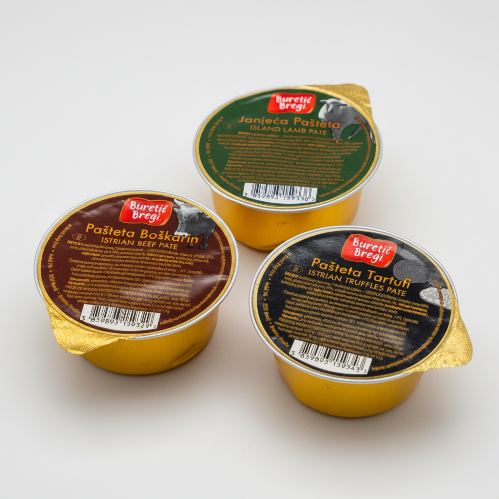 Buretić gurmanske paštete od 50g: Istarski boškarin, otočna janjetina i istarski tartufi