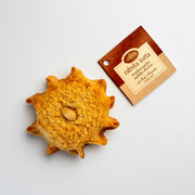 Spiky cookie with a label on a white background